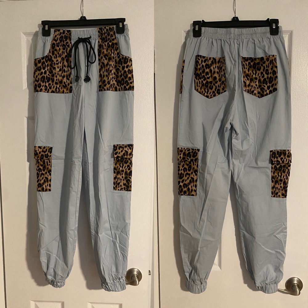 Leopard pocket jogger pants